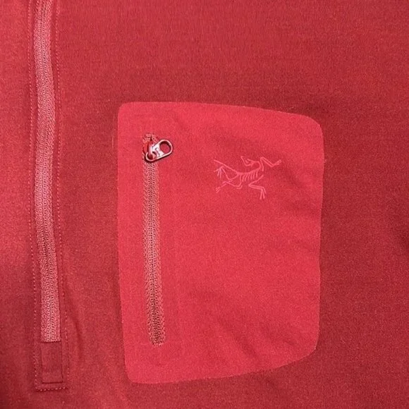 Sold.  Arcteryx Men’s Long Sleeve 1/2 Zip Neck Shirt pull on XL Rust Pocket - Picture 2 of 8